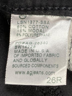 AG Adriano Goldschmied Womens Jeans Black The Stevie Ankle Slim Straight Sz  26R