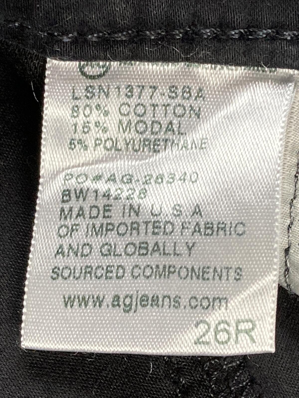 AG Adriano Goldschmied Womens Jeans Black The Stevie Ankle Slim Straight Sz  26R
