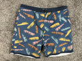 Outerknown Mens Board Shorts Blue Teal Brushstroke Swim Trunks Surf OK Size 34