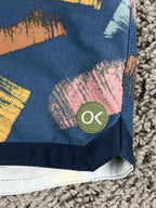 Outerknown Mens Board Shorts Blue Teal Brushstroke Swim Trunks Surf OK Size 34