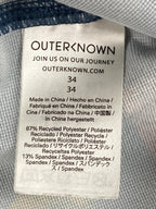 Outerknown Mens Board Shorts Blue Teal Brushstroke Swim Trunks Surf OK Size 34