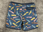Outerknown Mens Board Shorts Blue Teal Brushstroke Swim Trunks Surf OK Size 34