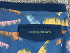 Outerknown Mens Board Shorts Blue Teal Brushstroke Swim Trunks Surf OK Size 34