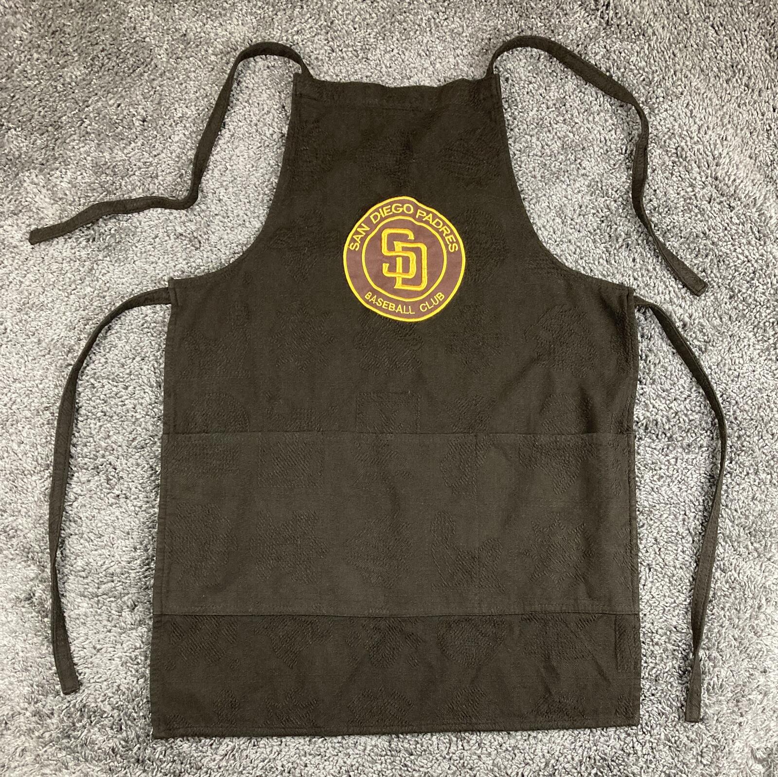 San Diego Padres Apron Brown Gold Embroidered Logo Kitchen BBQ Cooking 22x32