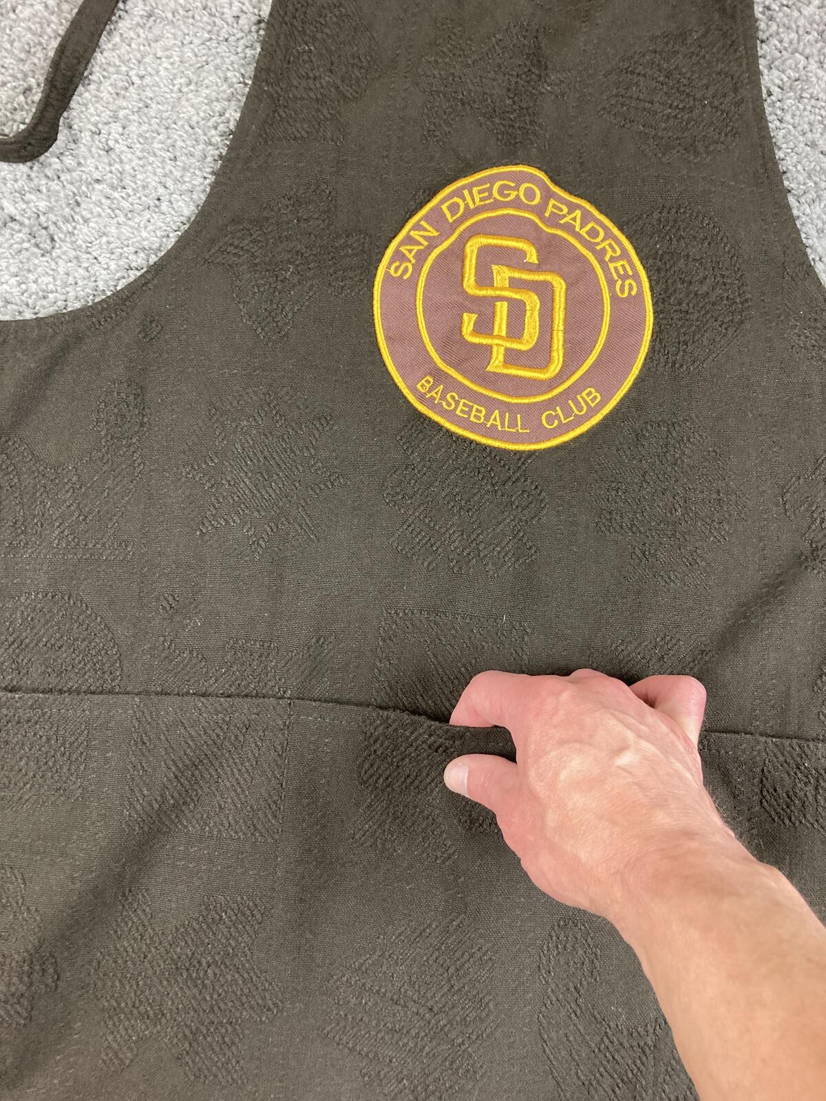 San Diego Padres Apron Brown Gold Embroidered Logo Kitchen BBQ Cooking 22x32