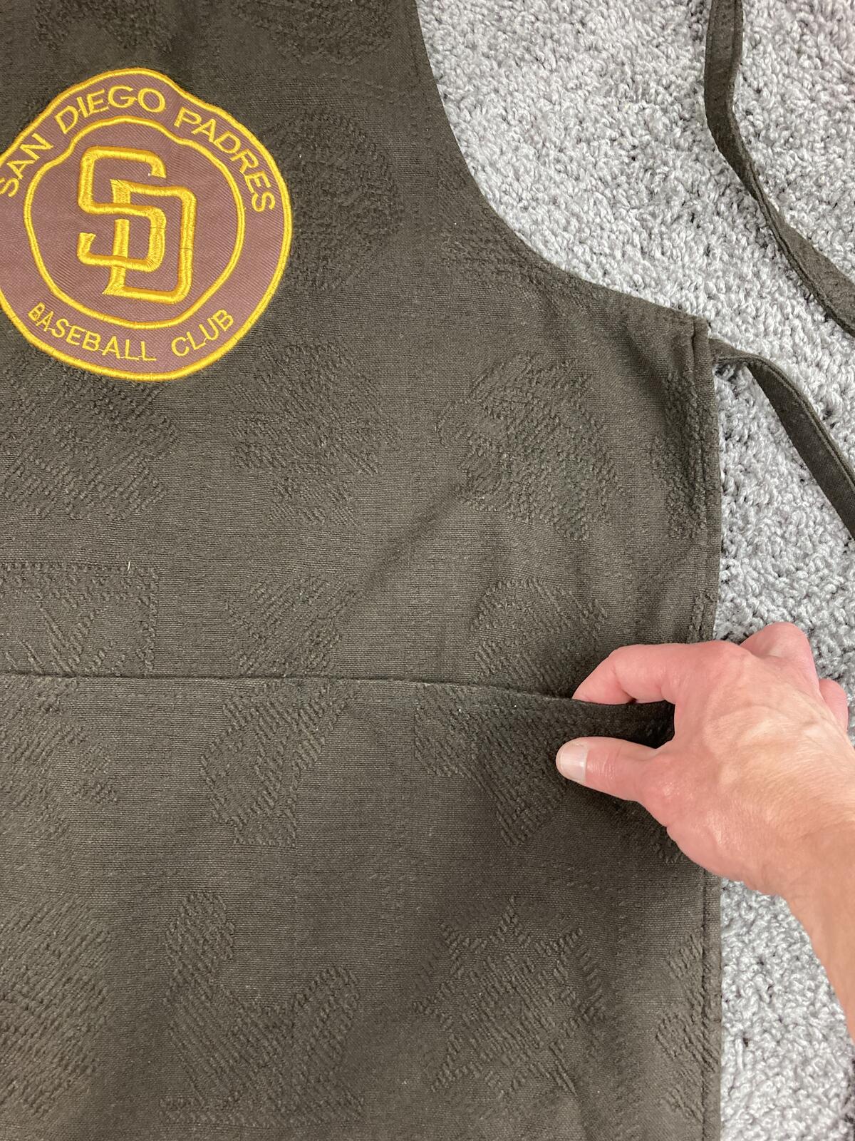 San Diego Padres Apron Brown Gold Embroidered Logo Kitchen BBQ Cooking 22x32