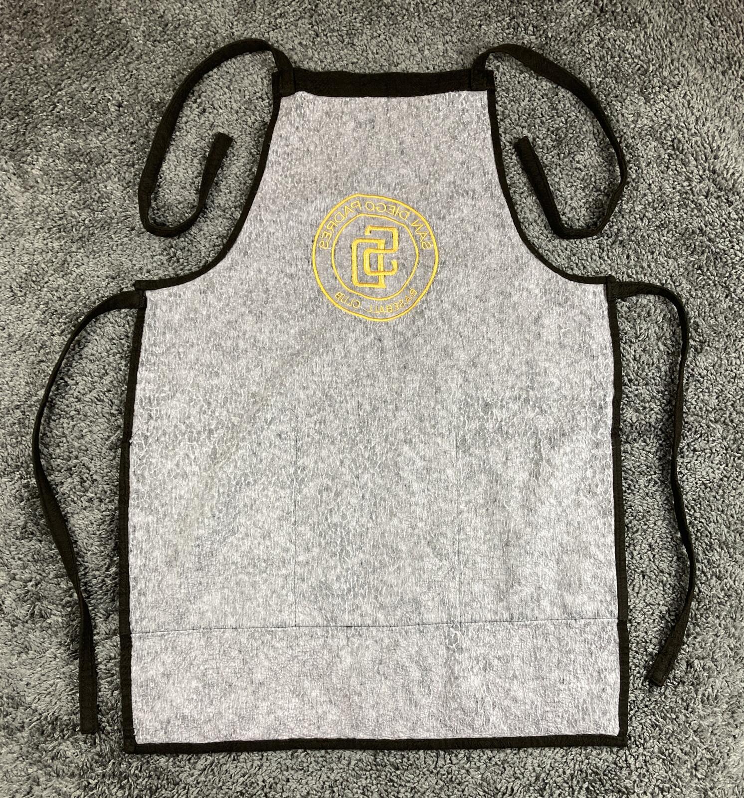 San Diego Padres Apron Brown Gold Embroidered Logo Kitchen BBQ Cooking 22x32