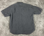 Pronto Uomo Firenze 100% Linen Button Up Shirt Mens Black Pocket Sz XL