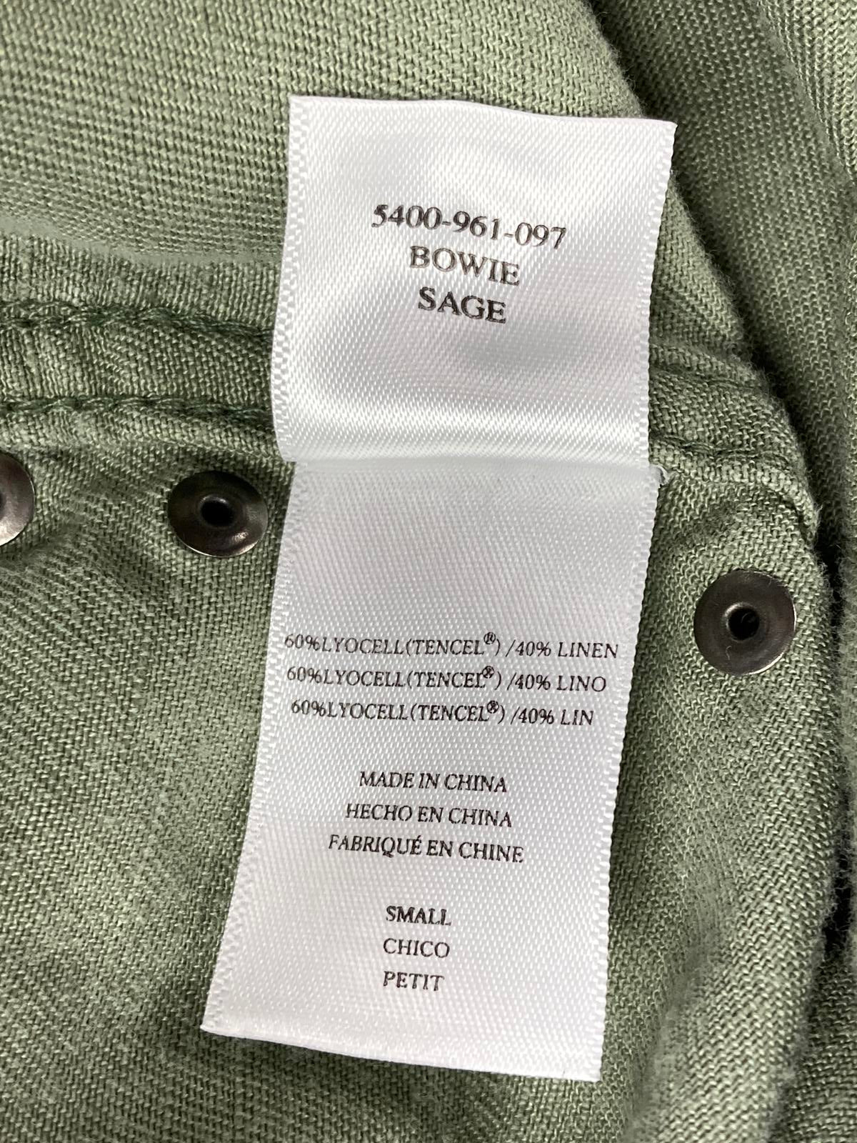 Rails Bowie Studded Shirt Dress Sage Green Linen Blend Snap Front Tunic Sz S