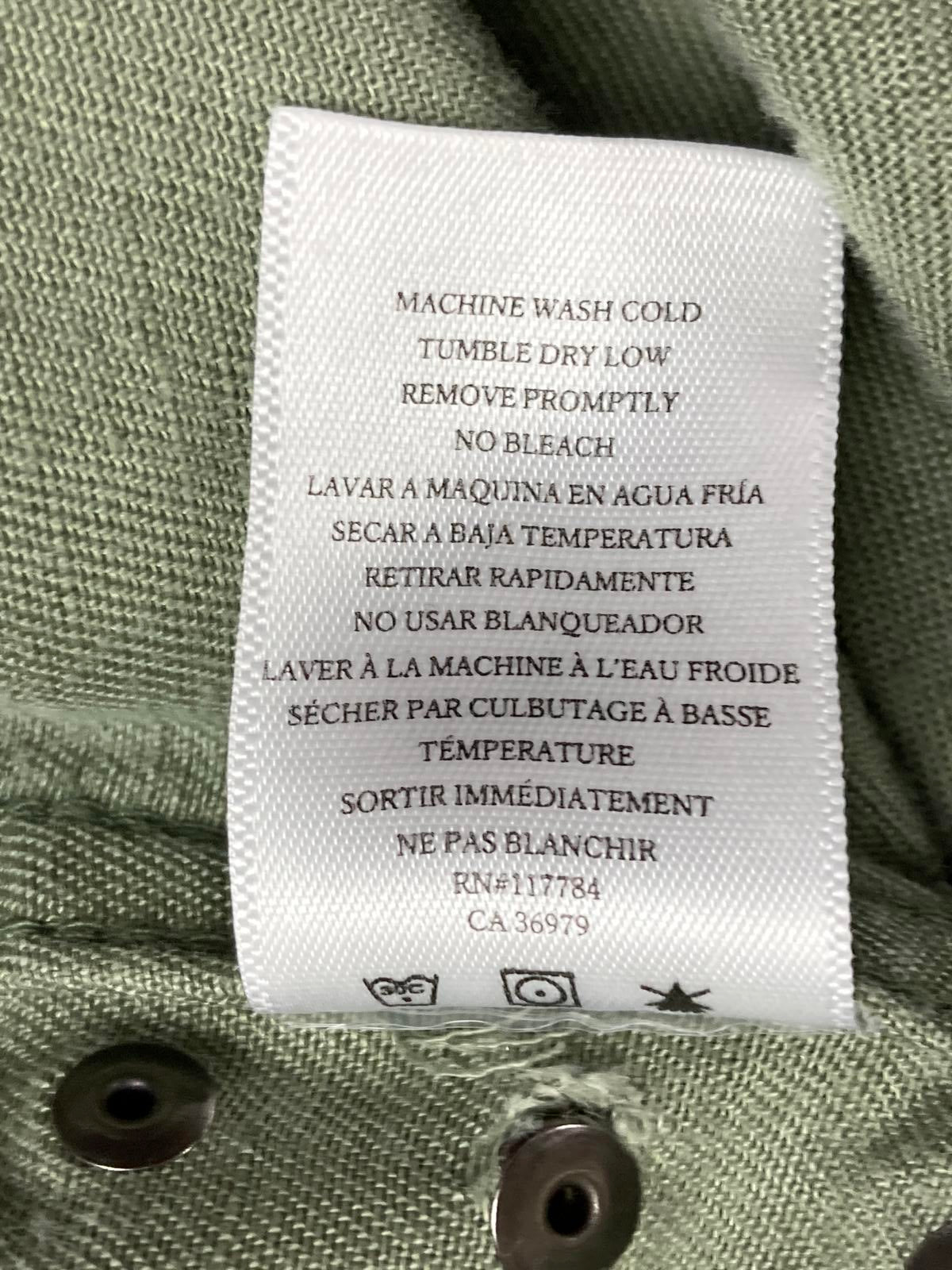 Rails Bowie Studded Shirt Dress Sage Green Linen Blend Snap Front Tunic Sz S