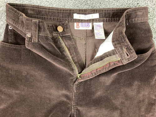 Bill Blass Womens Brown Corduroy Pants Stretch High Rise Straight Vintage Size 8