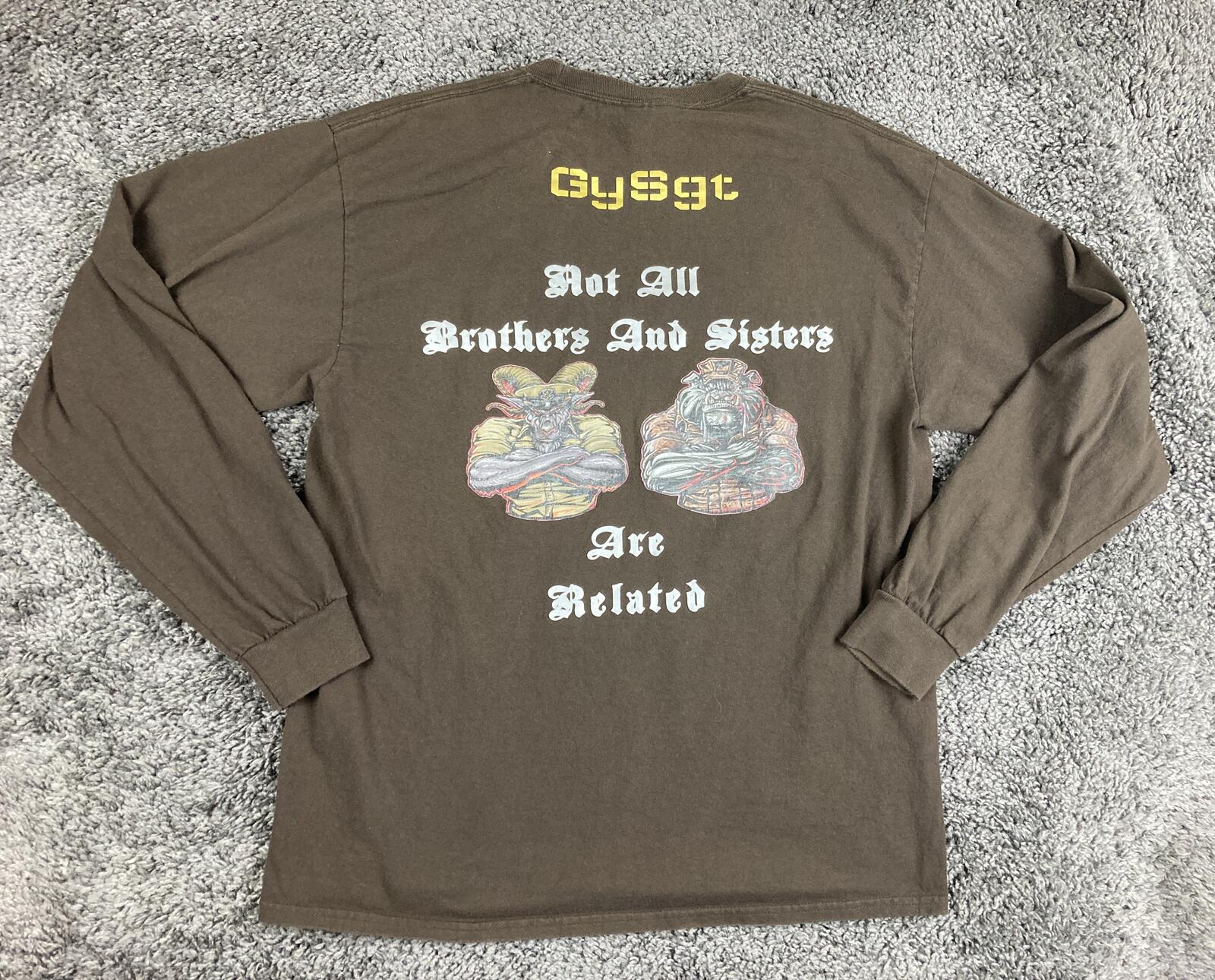 US Navy Senior Enlisted Academy Class 203 GySgt Long Sleeve T-Shirt Brown Sz L