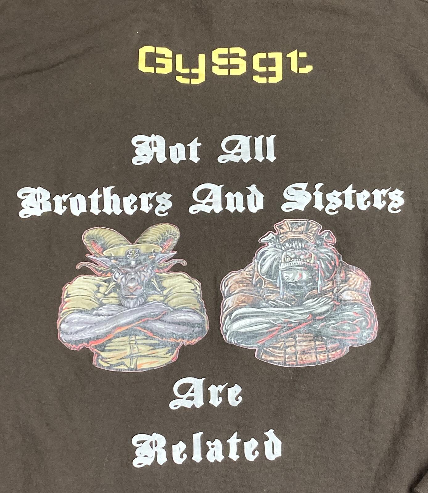 US Navy Senior Enlisted Academy Class 203 GySgt Long Sleeve T-Shirt Brown Sz L