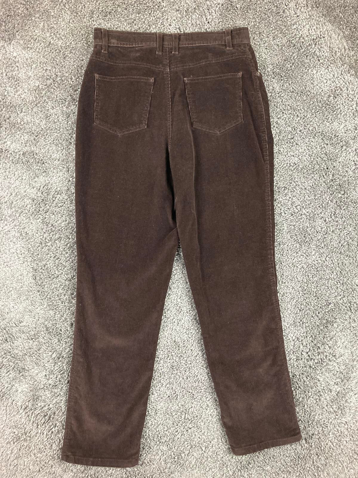 Bill Blass Womens Brown Corduroy Pants Stretch High Rise Straight Vintage Size 8