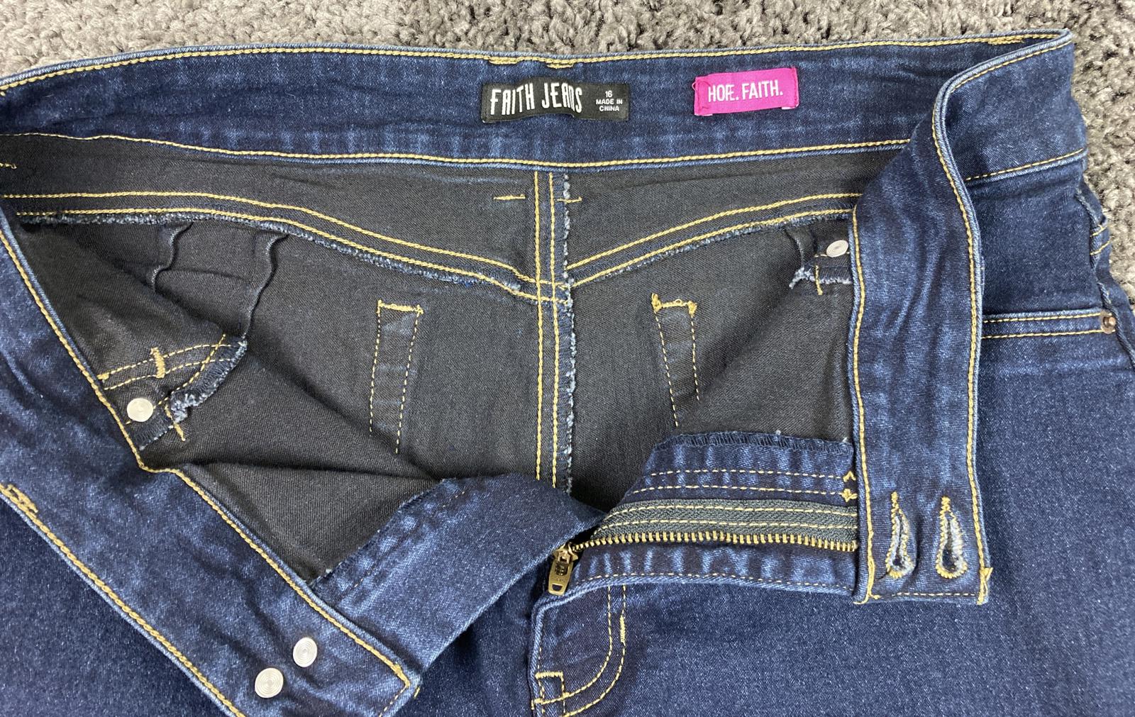 Faith Jeans Womens 16 Dark Wash Skinny Stretch Denim Jeans 32x29