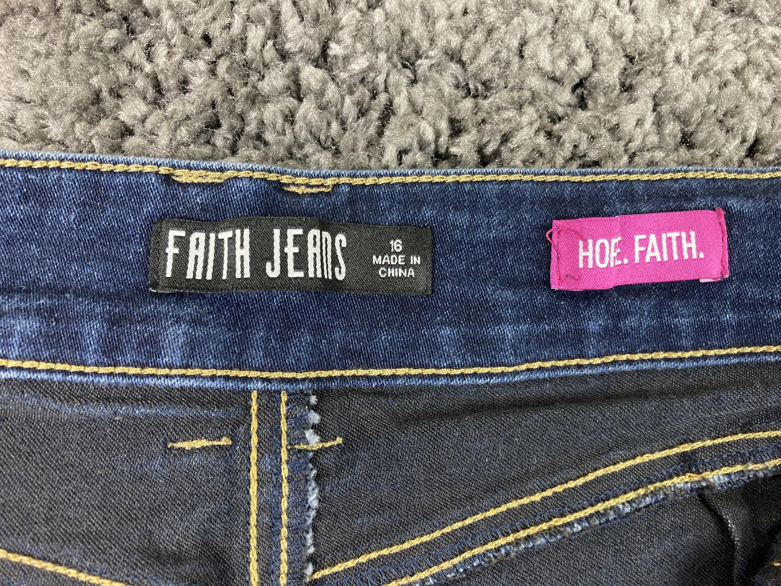 Faith Jeans Womens 16 Dark Wash Skinny Stretch Denim Jeans 32x29