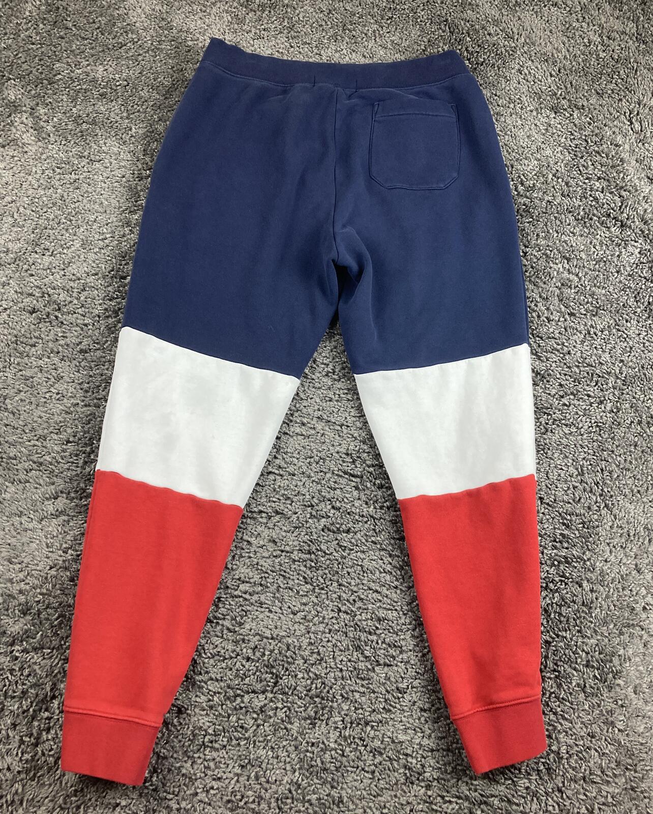 Polo Sport Ralph Lauren Sweatpants Men's Colorblock Joggers Red White Blue Sz M