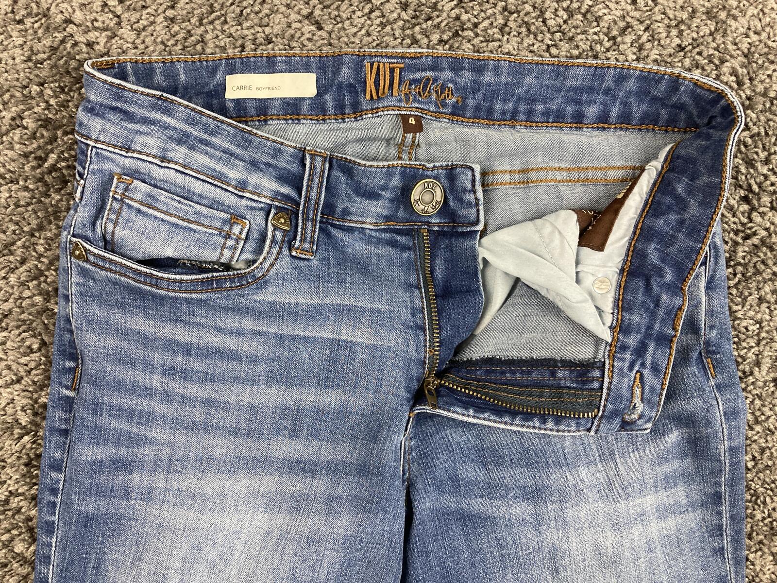 KUT from the Kloth Carrie Boyfriend Jeans Women's Blue Stretch Denim  Size 4
