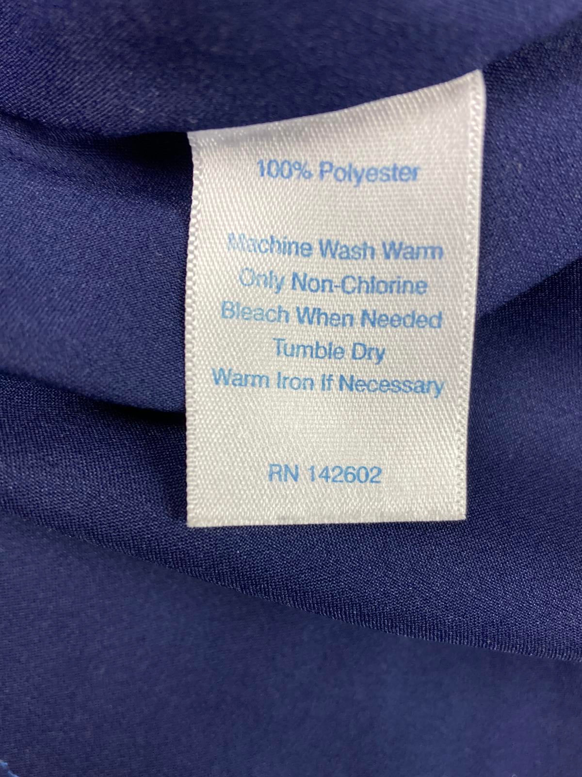 STS Sail to Sable Top Women's Polycrepe Scallop Hem Blue Polyester Size Small