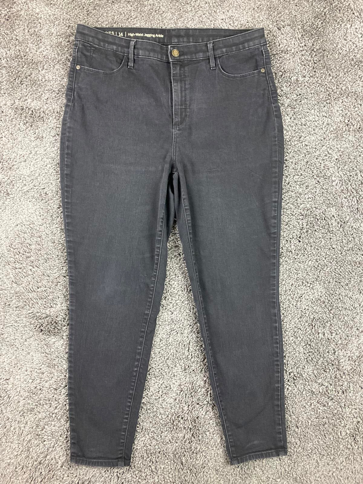 Talbots Flawless High-Waist Jeggings Women's Black Ankle Size 14