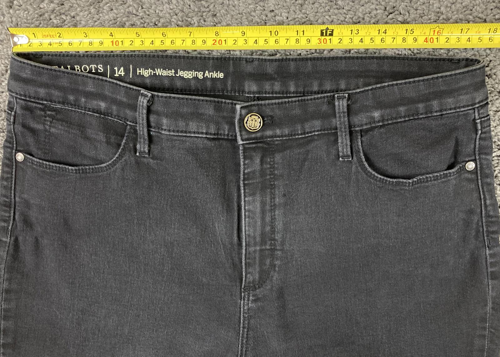 Talbots Flawless High-Waist Jeggings Women's Black Ankle Size 14