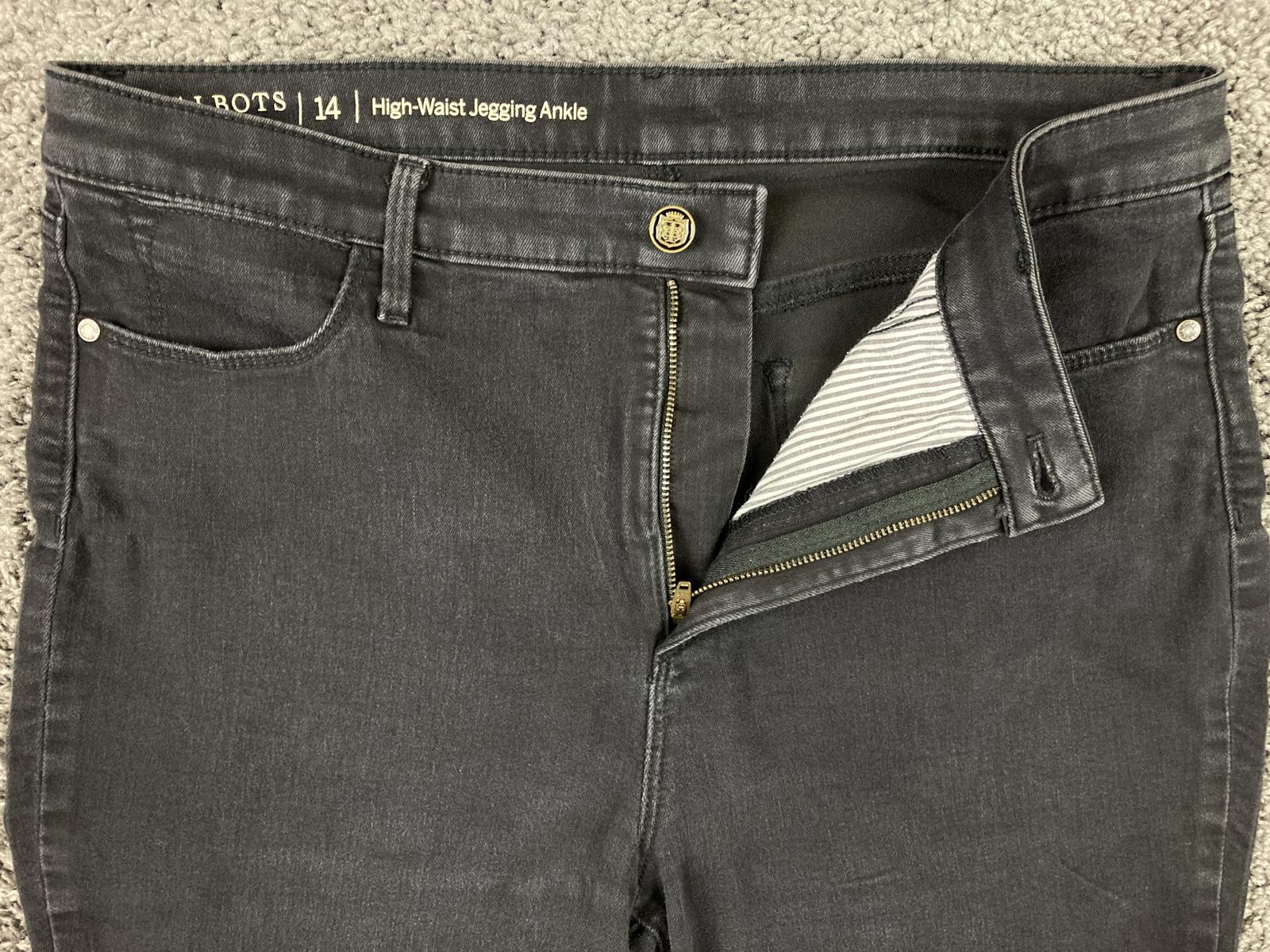 Talbots Flawless High-Waist Jeggings Women's Black Ankle Size 14