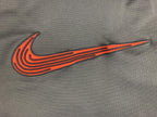 Nike Therma-FIT Hoodie Mens Gray Orange Swoosh Pullover Sweatshirt Sz XL