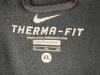 Nike Therma-FIT Hoodie Mens Gray Orange Swoosh Pullover Sweatshirt Sz XL