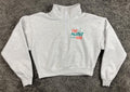 Los Angeles Apparel Pilates Hub Sweatshirt Cropped Women's Gray Quarter Zip S
