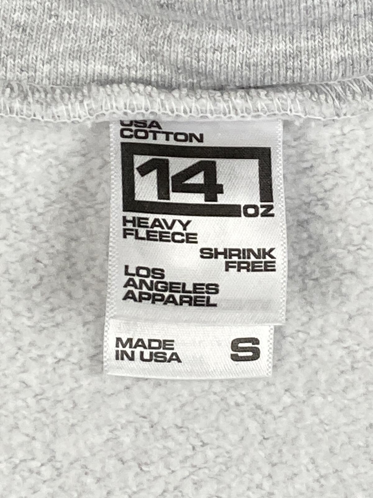 Los Angeles Apparel Pilates Hub Sweatshirt Cropped Women's Gray Quarter Zip S