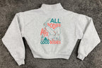Los Angeles Apparel Pilates Hub Sweatshirt Cropped Women's Gray Quarter Zip S