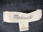 Madewell Top Black Ribbed Open Back Drawstring Crop Mock Neck  Size Large