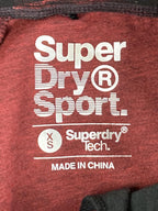 Superdry Sport Gym Tech Joggers Womens Red Black Space Dye Fleece Pants  XS US 4