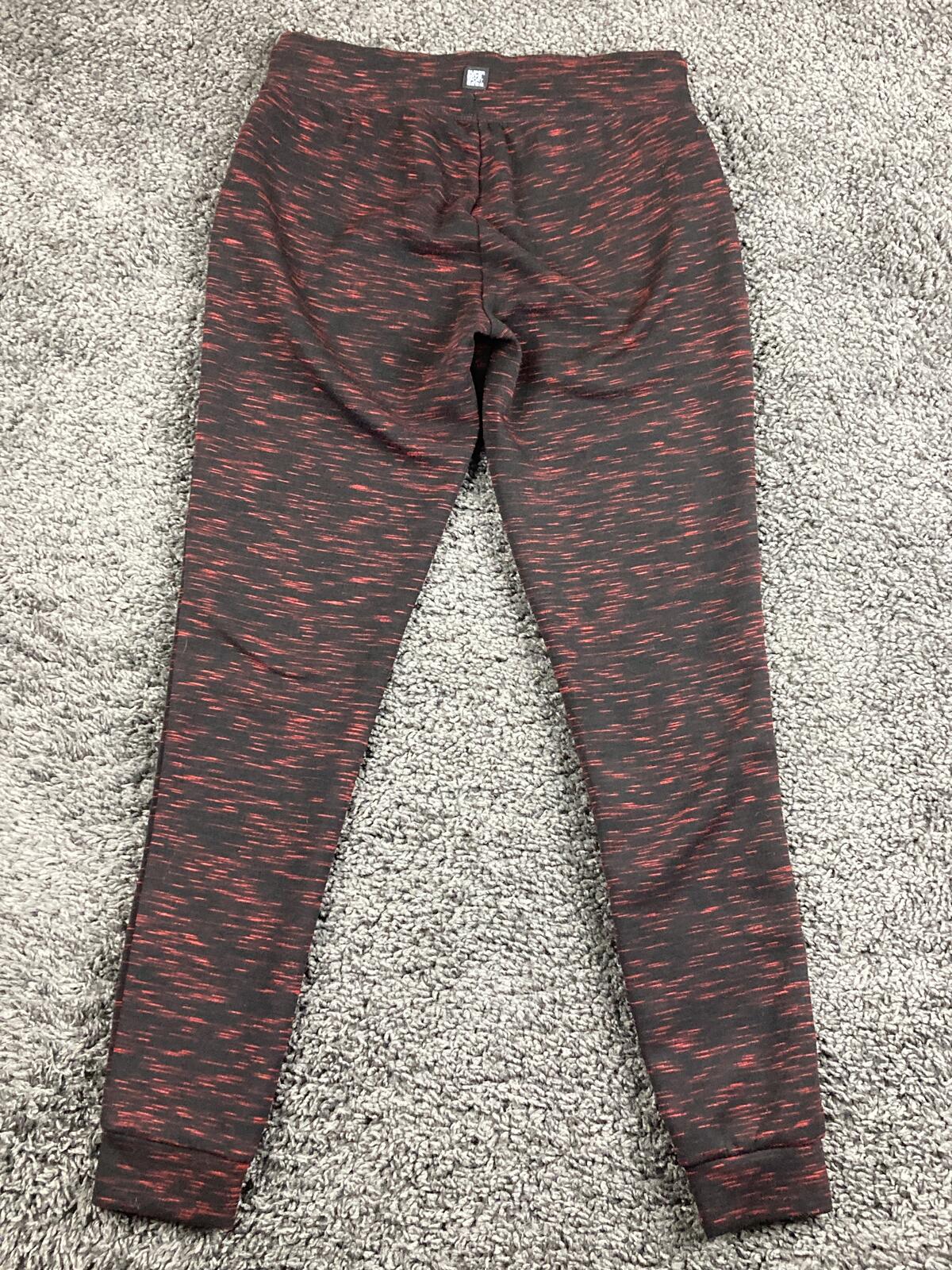 Superdry Sport Gym Tech Joggers Womens Red Black Space Dye Fleece Pants  XS US 4