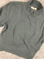 Madewell Top Black Ribbed Open Back Drawstring Crop Mock Neck  Size Large