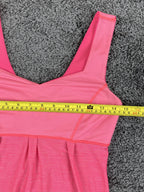 Lululemon Like New Pink Run Turbo Tank Top Built In Bra Cinch Hem Size 6