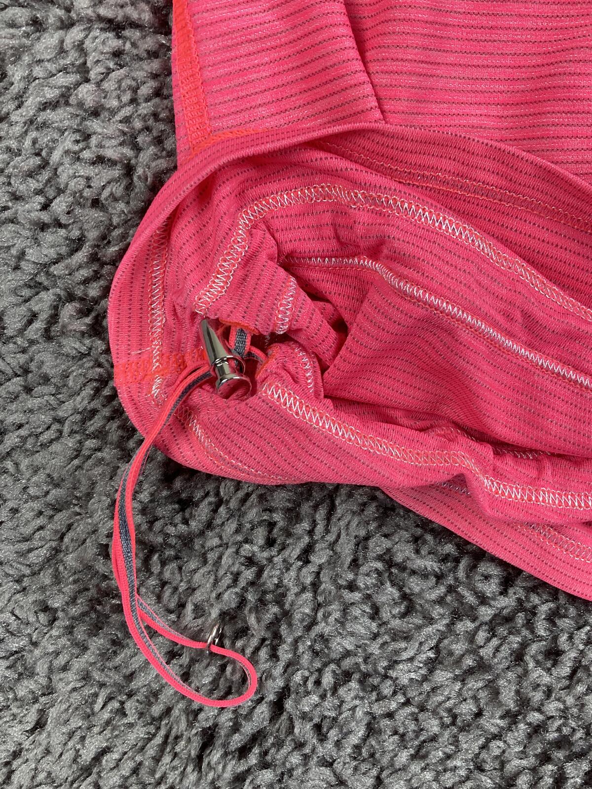 Lululemon Like New Pink Run Turbo Tank Top Built In Bra Cinch Hem Size 6