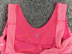Lululemon Like New Pink Run Turbo Tank Top Built In Bra Cinch Hem Size 6