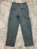 Garage Cargo Pants Women P/S Charcoal Gray Cotton Stretch Straight Leg