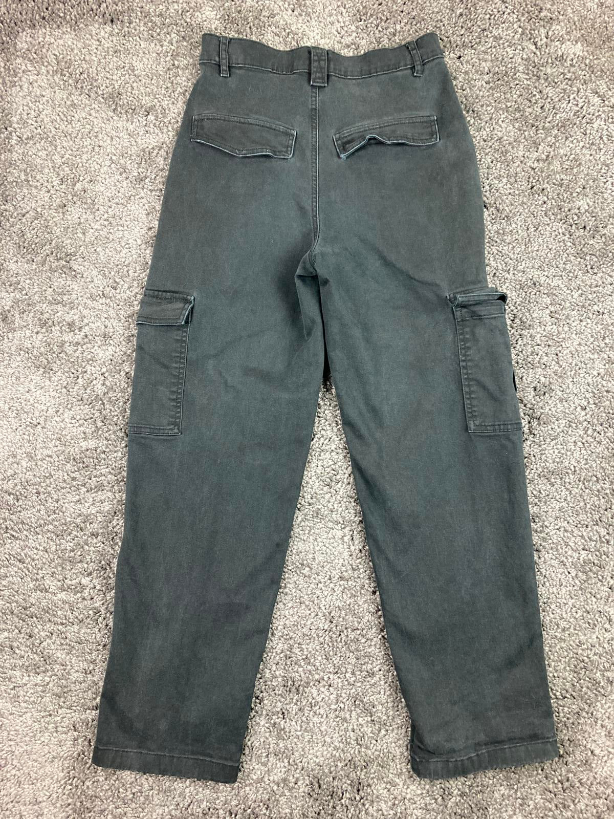 Garage Cargo Pants Women P/S Charcoal Gray Cotton Stretch Straight Leg