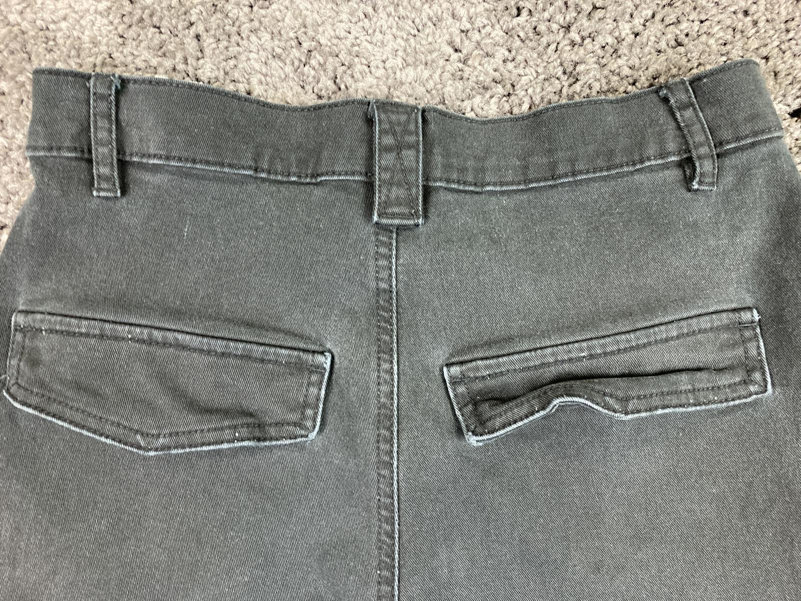 Garage Cargo Pants Women P/S Charcoal Gray Cotton Stretch Straight Leg