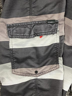 O'Neill Mens Board Shorts Gray Striped Swim Trunks Cargo Pocket Surfing Size 38