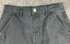 Garage Cargo Pants Women P/S Charcoal Gray Cotton Stretch Straight Leg
