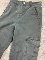 Garage Cargo Pants Women P/S Charcoal Gray Cotton Stretch Straight Leg
