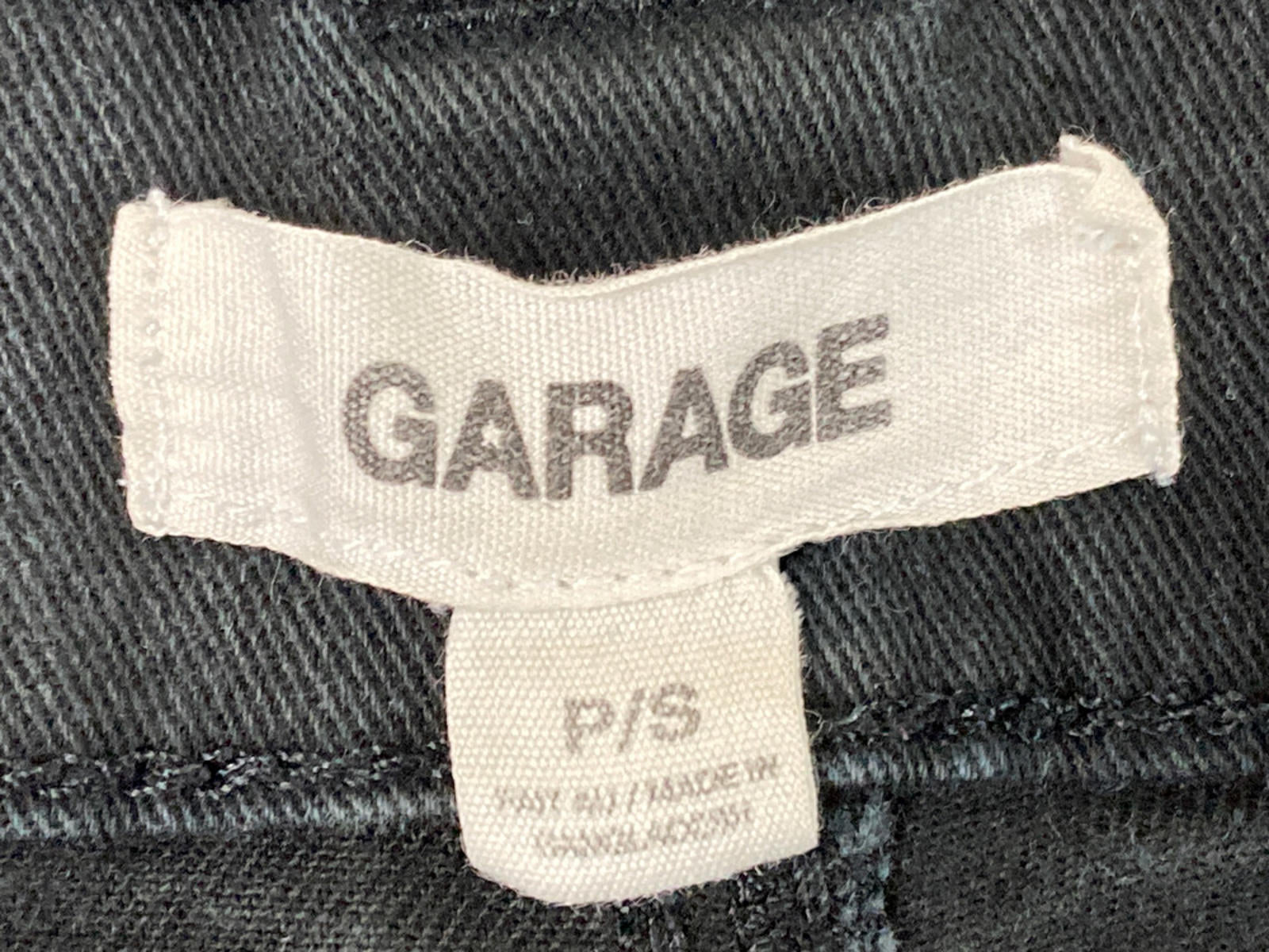 Garage Cargo Pants Women P/S Charcoal Gray Cotton Stretch Straight Leg