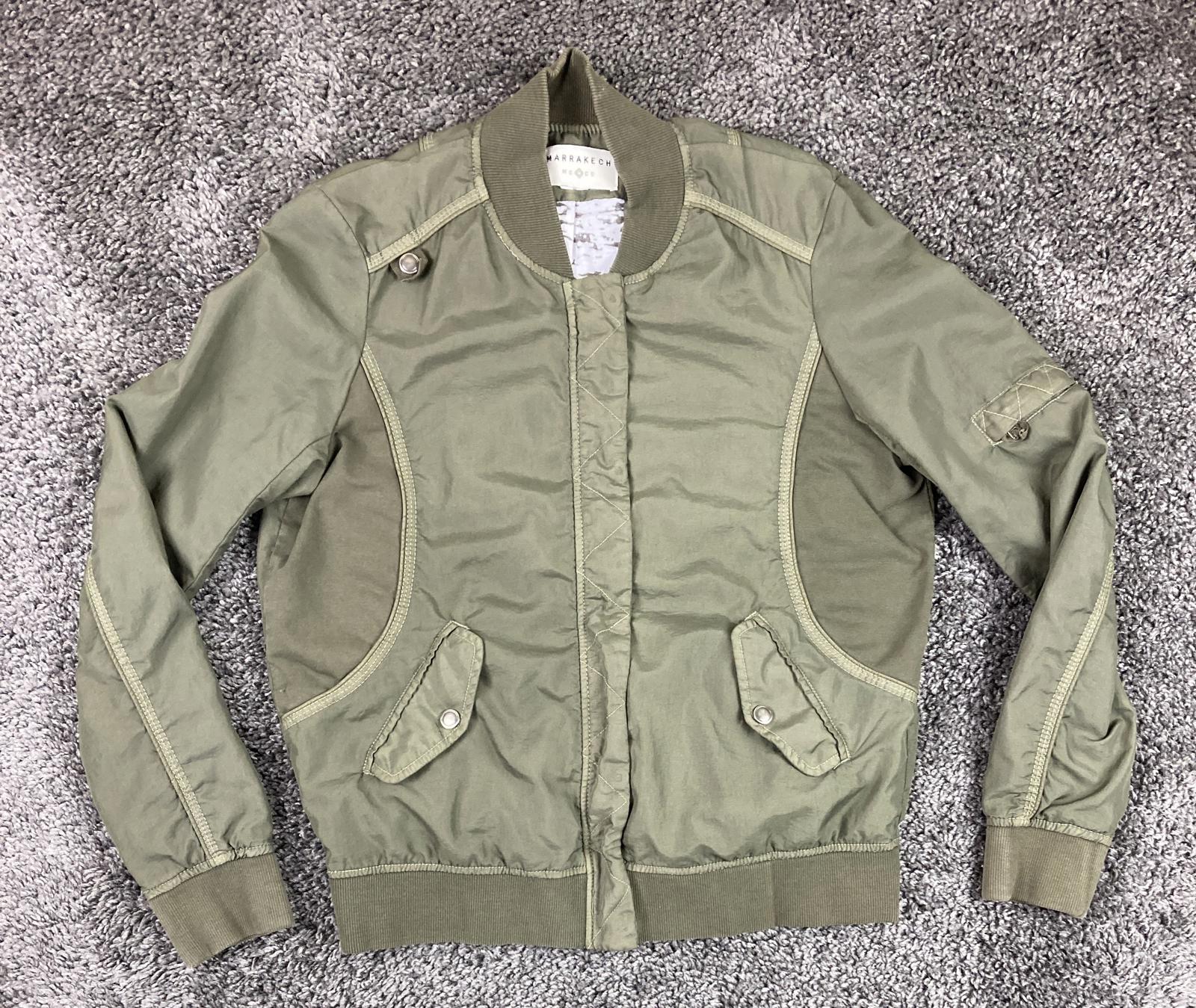 Anthropologie Marrakech Bibiana Bomber Jacket Olive Green Utility Nylon Sz M
