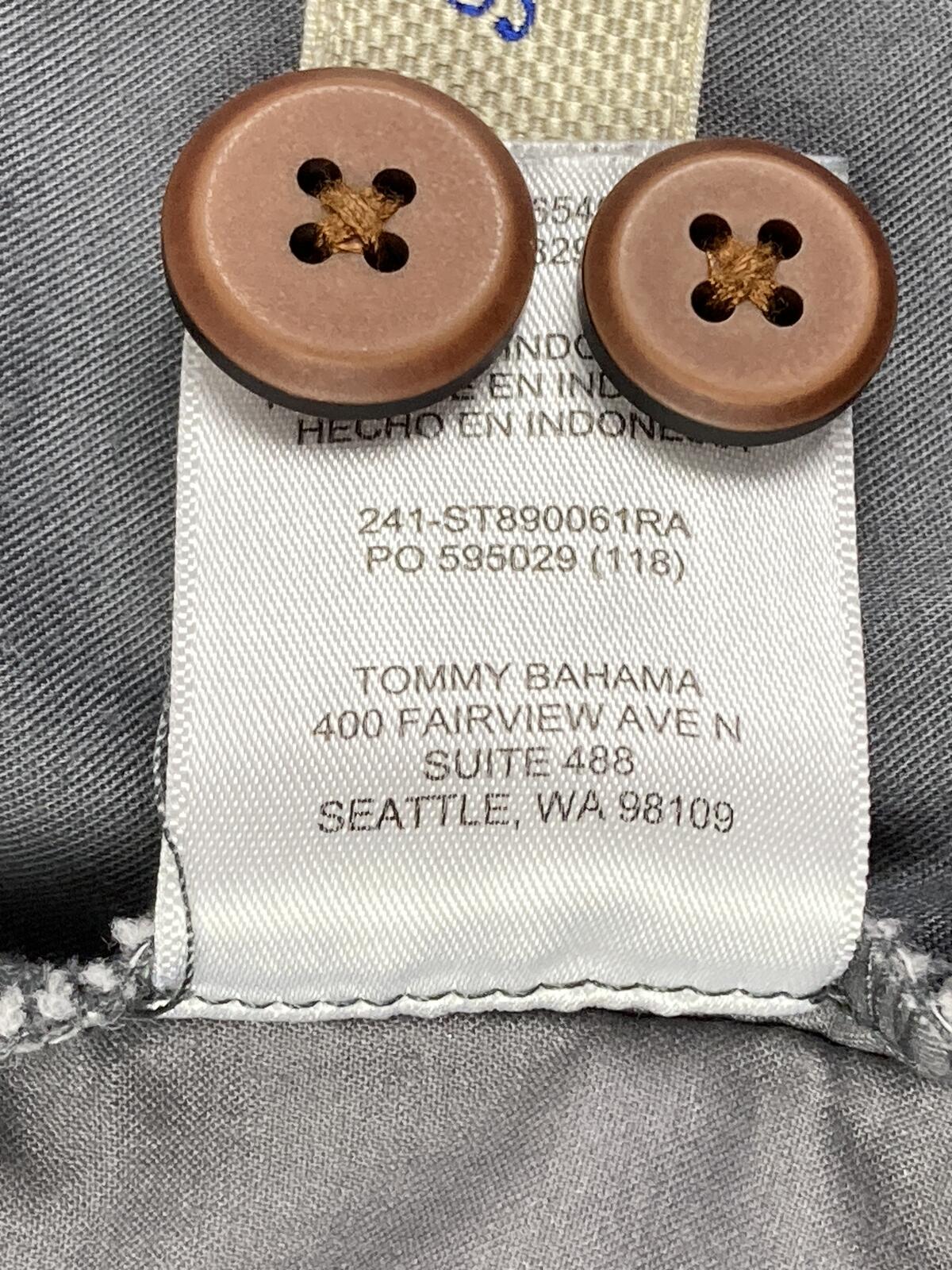 Tommy Bahama Mens Boracay Shorts Gray Chino Flat Front Stretch Sz 36