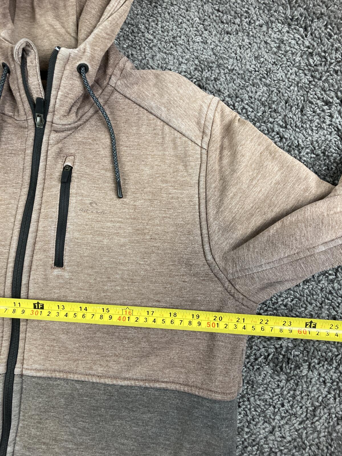 Rip Curl Anti Series Mens Full Zip Hoodie Jacket Beige Gray Fleece Lined Sz L