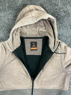 Rip Curl Anti Series Mens Full Zip Hoodie Jacket Beige Gray Fleece Lined Sz L