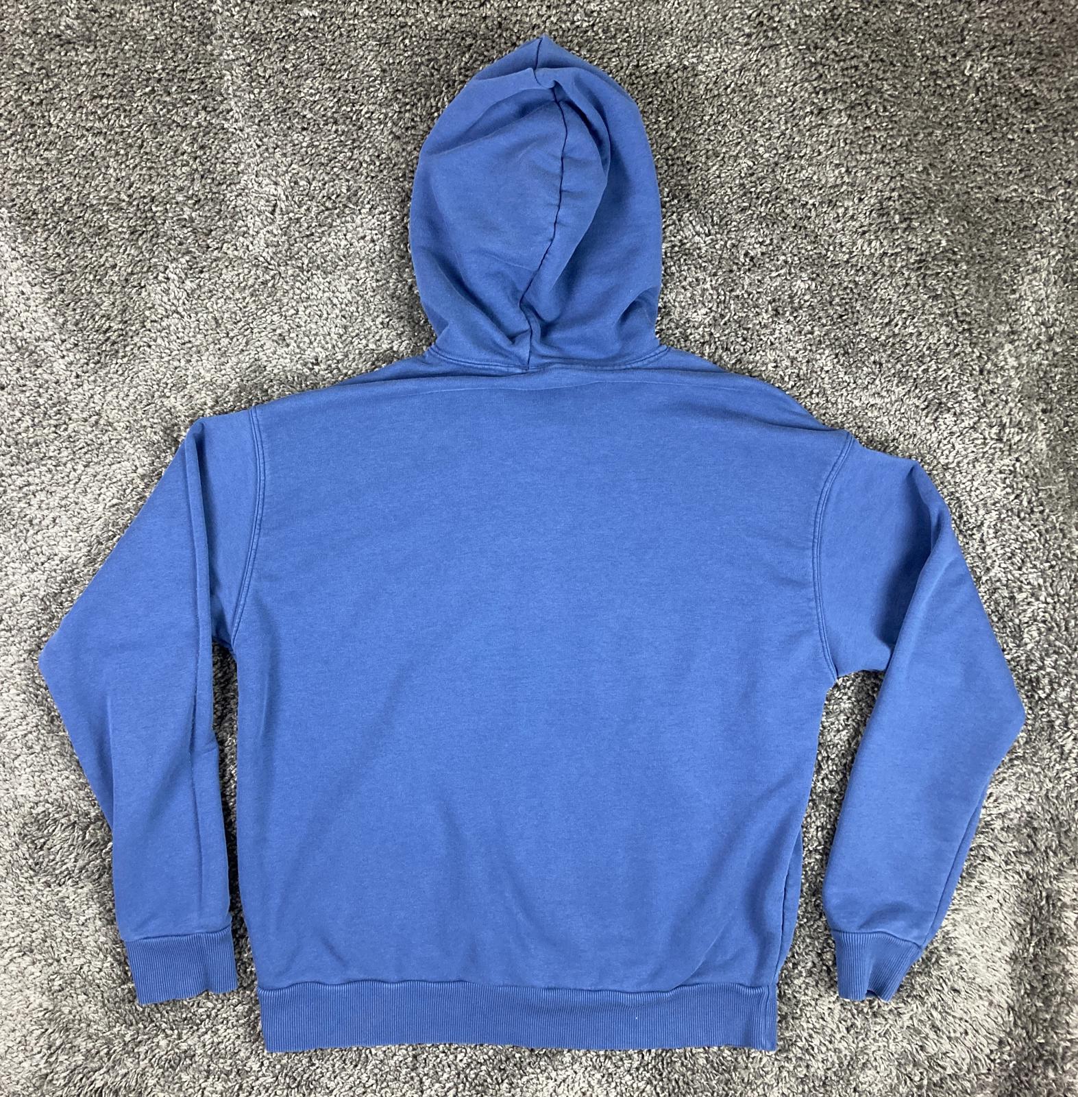 Reebok Sweatshirt Men's Identity Big Logo Fleece Hoodie Blue Slate Sz XL